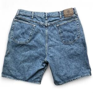 Vintage Wrangler Denim Jean Shorts Blue Jean Loose Baggy Jorts 36 Y2K Pocket